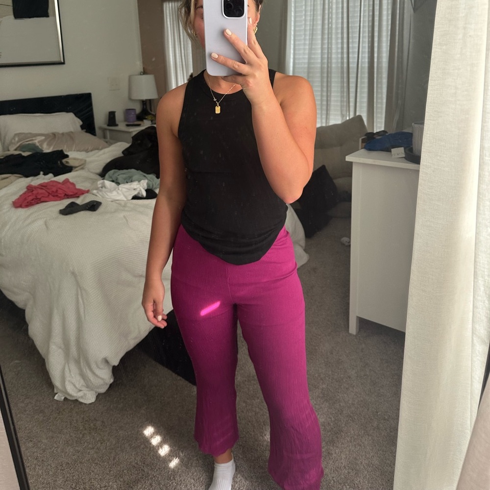 magenta linen pants size small